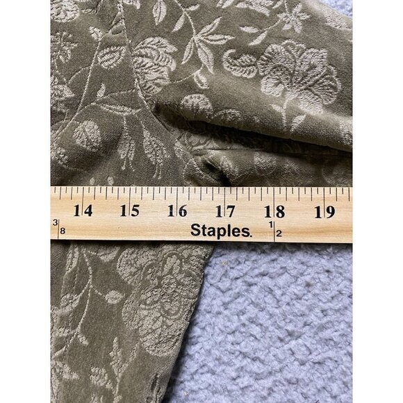 Talbots Blazer 4P Womens Jacket Beige Tan Floral Velvet Texture Pockets 3 Button - Picture 5 of 7